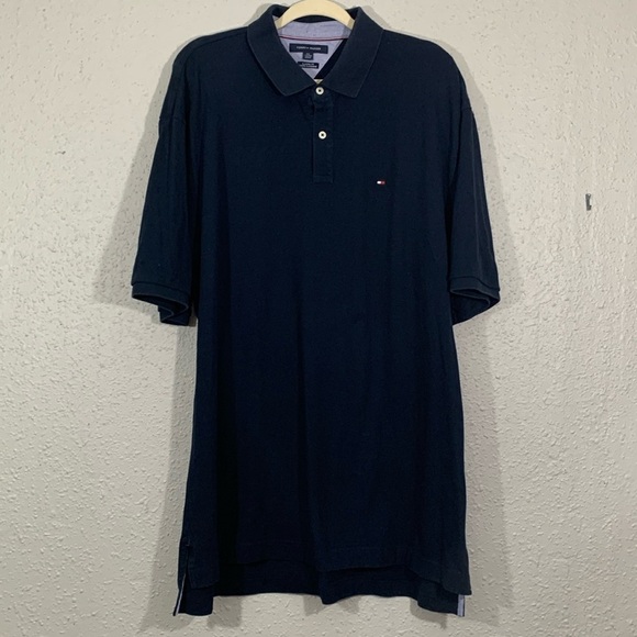 Tommy Hilfiger Classic Fit Navy Blue Short Sleeve Polo  100% Cotton size XXL - Picture 1 of 6